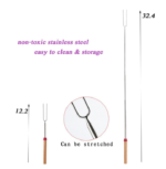 2 PC Set, Retractable Barbecue or Marshmallow Roasting Skewers/ Forks - Image 5