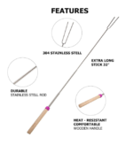 2 PC Set, Retractable Barbecue or Marshmallow Roasting Skewers/ Forks - Image 10