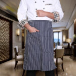 Classic Polyester Stripped Utility Apron with Pockets | 2 PC Set - Image 2