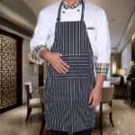 Classic Polyester Stripped Utility Apron with Pockets | 2 PC Set - Image 3